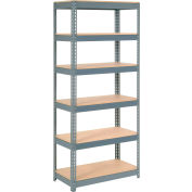 Global Industrial™ Extra Heavy Duty Shelving 36"W x 12"D x 84"H With 6 Shelves, Wood Deck, Gry