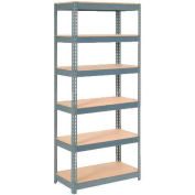 Global Industrial™ Extra Heavy Duty Shelving 36"W x 24"D x 84"H With 6 Shelves, Wood Deck, Gry