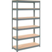 Global Industrial™ Extra Heavy Duty Shelving 48"W x 12"D x 84"H With 6 Shelves, Wood Deck, Gry