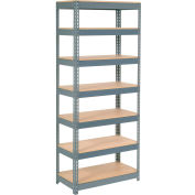 Global Industrial™ Extra Heavy Duty Shelving 36"W x 18"D x 84"H With 7 Shelves, Wood Deck, Gry