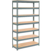 Extra Heavy Duty Shelving 48"W x 24"D x 84"H With 7 Shelves - Wood Deck - Gray
