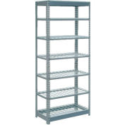 Heavy Duty Shelving 36"W x 18"D x 84"H With 7 Shelves - Wire Deck - Gray