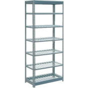 Global Industrial™ Heavy Duty Shelving 36"W x 18"D x 84"H With 7 Shelves - Wire Deck - Gray
