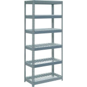 Extra Heavy Duty Shelving 36"W x 24"D x 84"H With 6 Shelves - Wire Deck - Gray