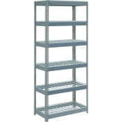 Global Industrial™ Extra Heavy Duty Shelving 36"W x 24"D x 84"H With 6 Shelves, Wire Deck, Gry
