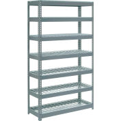 Global Industrial™ Extra Heavy Duty Shelving 48"W x 18"D x 84"H With 7 Shelves, Wire Deck, Gry