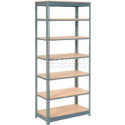 Global Industrial™ Heavy Duty Shelving 36"W x 18"D x 96"H With 7 Shelves - Wood Deck - Gray