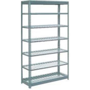 Heavy Duty Shelving 48"W x 18"D x 96"H With 7 Shelves - Wire Deck - Gray