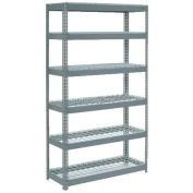 Extra Heavy Duty Shelving 48"W x 24"D x 96"H With 6 Shelves - Wire Deck - Gray