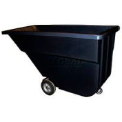 Bayhead Products Light Duty Plastic Tilt Truck, 1-1/10 Cu. Yd. Cap, 600 Lbs. Cap, Black