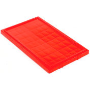 Lid LID181 for Stacking & Nesting Totes - Shipping SNT180, SNT185, Red - Pkg Qty 6