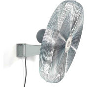 TPI HDH24GW, 24 Inch Wall Mount Fan Non Oscillating Gray 1/2 HP 5600 CFM 1 PH Totally Enclosed Motor