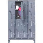 Strong Hold® Heavy Duty Slim-Line Locker 46-18-2TSL - Double Tier 50x18x78 8 Door
