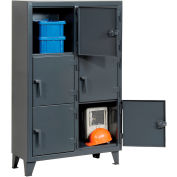 Strong Hold® Personnel Locker 3.55-18-3TMT - Multiple Tier 42x18x68 6 Doors Assembled Gray