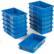 Global Industrial Plastic Dividable Grid Container DG92035,16-1/2"L x 10-7/8"W x 3-1/2"H, Blue - Pkg Qty 12