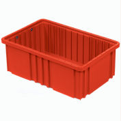 Global Industrial™ Plastic Dividable Grid Container - DG92060,16-1/2"L x 10-7/8"W x 6"H, Red - Pkg Qty 8