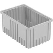 Global Industrial Plastic Dividable Grid Container - DG92080,16-1/2"L x 10-7/8"W x 8"H, Gray - Pkg Qty 8