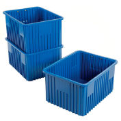 Global Industrial Plastic Dividable Grid Container - DG93120, 22-1/2"L x 17-1/2"W x 12"H, Blue - Pkg Qty 3