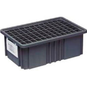Quantum Conductive Dividable Grid Container - DG92035CO, 16-1/2"L x 10-7/8"W x 3-1/2"H, Black - Pkg Qty 12