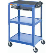 Global Industrial® Steel Mobile Workstation Cart with Slide out keyboard and Mouse Shelf-Blue