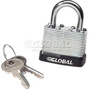 General Security Laminated Steel Padlock with Bumper and Two Keys - Keyed Differently