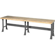 Global Industrial Extra Long Workbench w/ Maple Square Edge Top, 120"W x 30"D, Gray