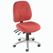 Interion® Multifunctional Office Chair - Fabric - Mid Back - Burgundy Seat Silver Base