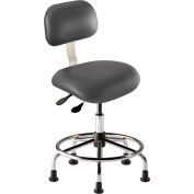 BioFit Manager Chair Multifunctional Control- Height 21 - 28" - Blue Vinyl - Chrome Frame
