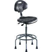 BioFit Ergonomic Stool - Urethane - Height Range 24 - 31" - Black w/ Black Powder Coat