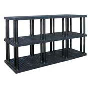 Structural Plastic Vented Shelving, 96"W x 36"D x 51"H, Black