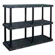 Structural Plastic Adjustable Vented Shelving, 66"W x 16"D x 45"H, Black