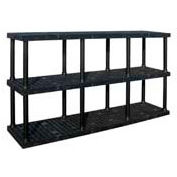 Structural Plastic Adjustable Vented Shelving, 96"W x 24"D x 45"H, Black