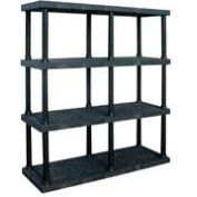 Structural Plastic Adjustable Vented Shelving, 66"W x 16"D x 72"H, Black