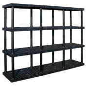 Structural Plastic Adjustable Vented Shelving, 96"W x 16"D x 72"H, Black