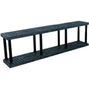 Structural Plastic Vented Shelving, 96"W x 16"D x 27"H, Black