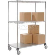 Nexel® Open Sided Wire Stock Picker Truck 2 Wire 1 Galvanized Shelf 800 Lb Cap