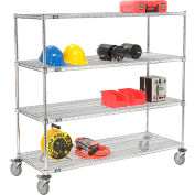 Nexel® E-Z Adjust Wire Shelf Truck 60x18x60 1200 Pound Capacity with Brakes