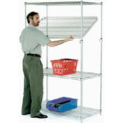 Nexel® E-Z Adjust Chrome Wire Shelving 36"W x 18"D x 63"H