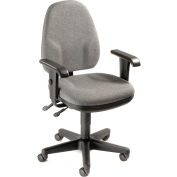 Interion® Multifunction Office Chair With Arms - Fabric - Gray