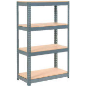 Global Industrial™ Extra Heavy Duty Shelving 36"W x 24"D x 60"H With 4 Shelves, Wood Deck, Gry