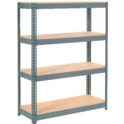Global Industrial Extra Heavy Duty Shelving 48"W x 24"D x 60"H With 4 Shelves, Wood Deck, Gry