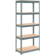 Global Industrial™ Extra Heavy Duty Shelving 36"W x 24"D x 84"H With 5 Shelves, Wood Deck, Gry