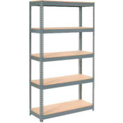 Global Industrial™ Extra Heavy Duty Shelving 48"W x 24"D x 96"H With 5 Shelves, Wood Deck, Gry