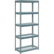 Global Industrial™ Extra Heavy Duty Shelving 36"W x 18"D x 84"H With 5 Shelves, Wire Deck, Gry