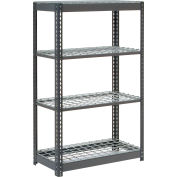 Heavy Duty Shelving 36"W x 12"D x 60"H With 4 Shelves - Wire Deck - Gray