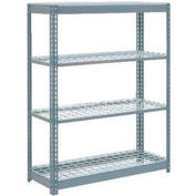 Heavy Duty Shelving 48"W x 24"D x 60"H With 4 Shelves - Wire Deck - Gray
