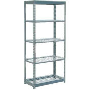 Heavy Duty Shelving 36"W x 24"D x 84"H With 5 Shelves - Wire Deck - Gray
