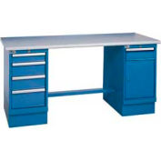 Global Industrial™ 60 x 30 Plastic Safety Edge 4 Drawer & Cabinet Workbench