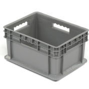 Akro-Mils Straight Wall Container 37288 Solid Sides & Base 15-3/4"L x 11-3/4"W x 8-1/4"H, Gray - Pkg Qty 12