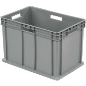 Akro-Mils Straight Wall Container 37866 Solid Sides & Base 23-3/4"L x 15-3/4"W x 16-1/8"H, Gray - Pkg Qty 2